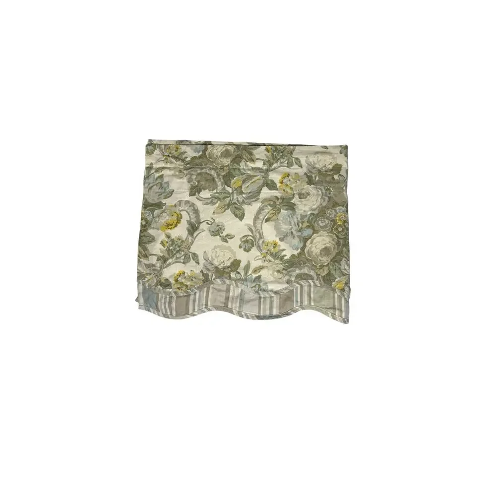 Set of 3 Waverly Spring Bling Window Valances Short Curtains Floral Print Green